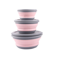 Liquidation Tswift | Ensemble de 3 bols pliables pour le camping et le déjeuner, avec couvercle et boîte à lunch.