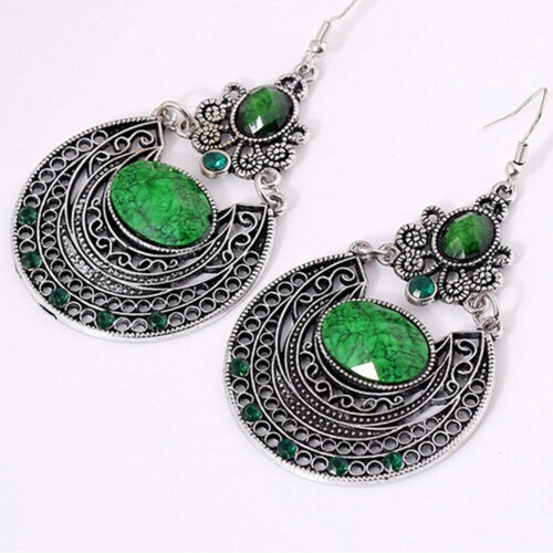 Σκουλαρίκια με γάντζο και ένθετο Rhinestone από την Bohemia Lady, κοσμήματα για πάρτι και 2