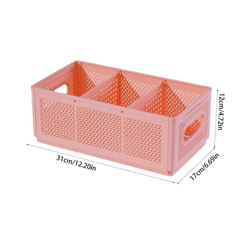 Blateno Mini Storage Crates Organizer, Collapsible Plastic Basket with Space-Saving Design, Stackable Bin for Home, Office, Bathroom, Kitchen 2