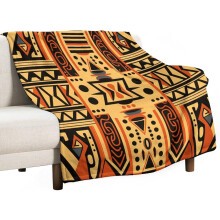 Manta africana geométrica de tela de barro de 50"x60", franela, acogedora, cálida y suave, ligera, para cama, sofá, coche, para todas las