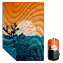 AUMIY Ultra-Light Reversible Puffy Blanket - Windproof, Water-Resistant, Packable for Camping, Hiking, Beach, Car, Stadium - Machine Wash