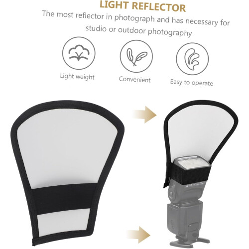 TwoSided Flash Diffuser with Silver and White Photography Light Reflector for Speedlight II 1