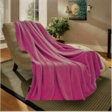 MANTA TAMAÑO ESTILO 50" X 60", MUY SUAVE Y ACOGEDORA, DE PELUCHE LIGERO DE MICROFIBRA, COLOR LISO, LAVABLE A MÁQUINA, ROSA FUERTE