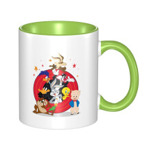 Looney Tunes 11 Oz Ceramic Mug, Cute Coffee Cup for Men & Women, Holiday Gift, Green - Compatible with Looney Tunes