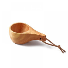 Finland Rubber Wood Acacia Wood Climbing Small Wooden Cup Single Hole Cup Convenient Hand Cup Wooden Coffee Cup