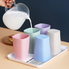 Vaso irrompible de paja de trigo Artrylin de 432 ml (14.5 oz) - Juego de 5 vasos reutilizables apilables - Seguro para café, té, leche y zumo.