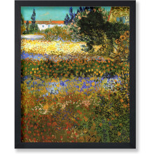 Affiche vintage Van Gogh XFX-POSTERS - Jardin fleuri d'Arles - Impressionnisme rétro - Sans cadre - 40 x 50 cm - Noir