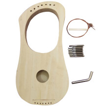 Apooke 7 Strings Lyre Harp DIY Kit Solid Basswood String Musical Instrument Handwork Painting Assembly for Amateur Beginner