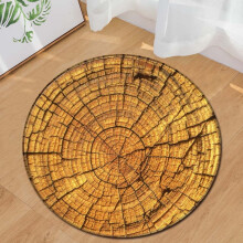 Tapis VOSS pour salon, rond, aspect bois, idéal pour la chambre d'enfant, tapis de jeu, tapis de yoga, décoration intérieure