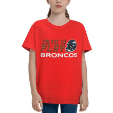 Broncos Kinder Kurzarmshirt für Jungen und Mädchen, Sport-Football-Team-Logo, Geschenk für Baseball-Fans