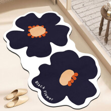 Tapis de sol absorbant en forme de fleur, tapis de porte de salle de bain antidérapant, tapis d'intérieur lavable pour entrée, salle de bain,