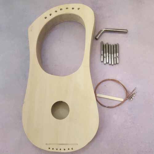 7-String Lyre Harp Ancient Style Lyres Terminalia Wood String Instrument with Carry Bag Extra String Set and Accessories 1