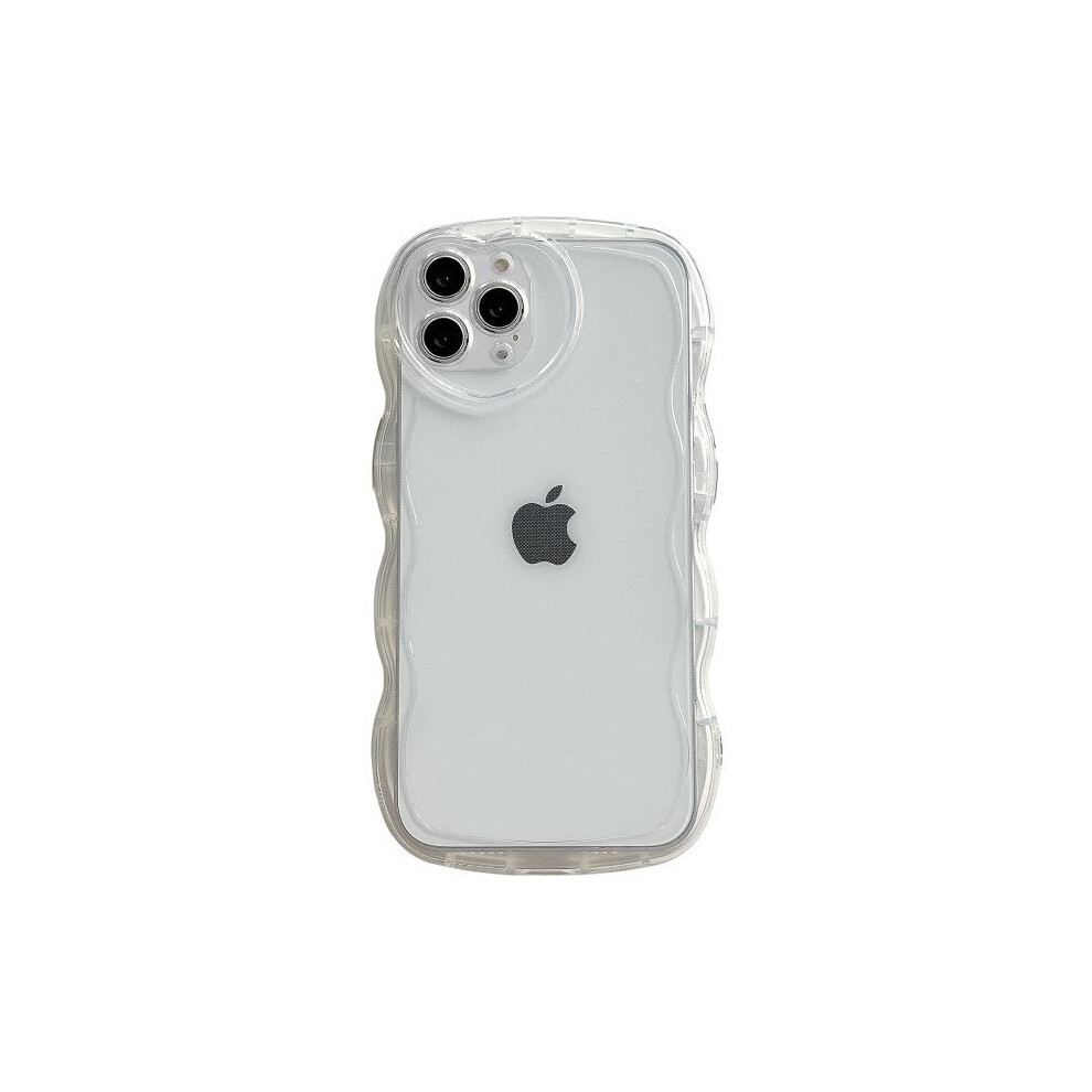 Ic For Compatible With Iphone 13 Pro Max Case 6.7", Cute Transparent Love Case, With Love-Heart Camera Frame Wavy Edge Transparent Full 9395123677897