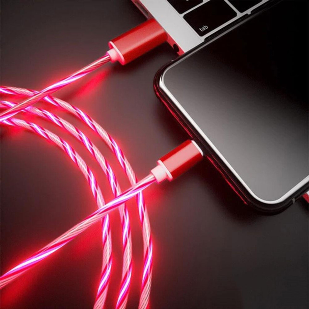 Android/Typec Fast Charging Cable Led Luminous Glow Flowing Usb Cable Color Q4z4 Red/Green/Blue 9395123677491