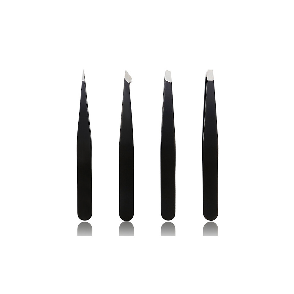 4 pcs tweezers, professional stainless steel tweezers, precision