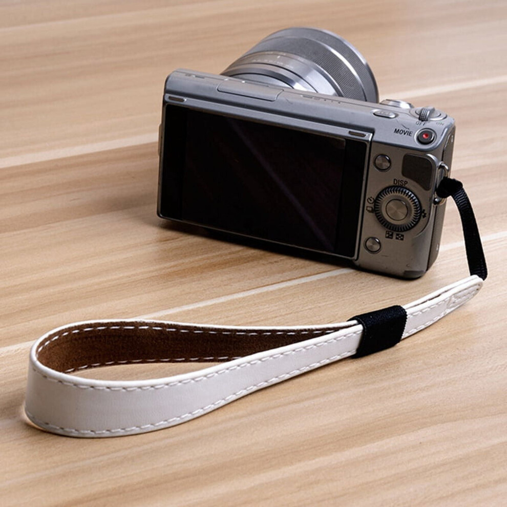 Camera Wrist Strap Pu Leather Hand Strap Portable Camera Strap Convenient For Carrying The Camera White 9395123678443