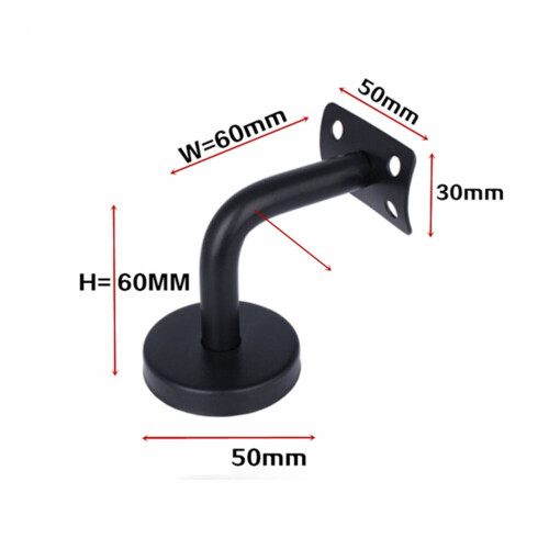 3Pcs Professional Solid Stainless Steel Handrail Wall Mounted Brackets Supports(Black) 1