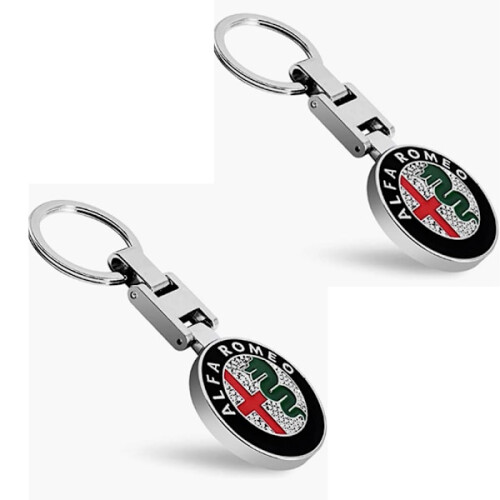 Κρεμαστό μπρελόκ Alfa Romeo με λογότυπο αυτοκινήτου διπλής όψης και μεταλλικό