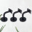 3Pcs Professional Solid Stainless Steel Handrail Wall Mounted Brackets Supports(Black) 3