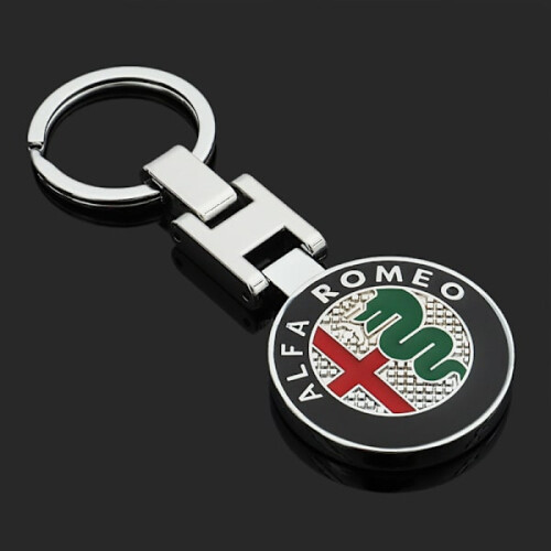 Κρεμαστό μπρελόκ Alfa Romeo με λογότυπο αυτοκινήτου διπλής όψης και μεταλλικό 1