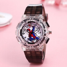Movie Spider-Man Watches For Boys Leather Quartz Children Wristwatch School Student Watch H3T0 Black One size