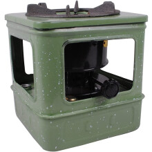 Kerosene Heater with Adjustable Flame Control, Windproof Outdoor Camping Stove for Heating and Cooking, Green 25x26cm