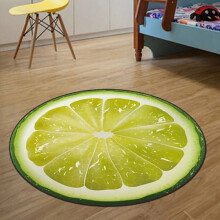 Fruit Rug Fruit Non-Slip Round Area Rugs Kitchen Floor Mat Soft Floor Carpet (Lemon)