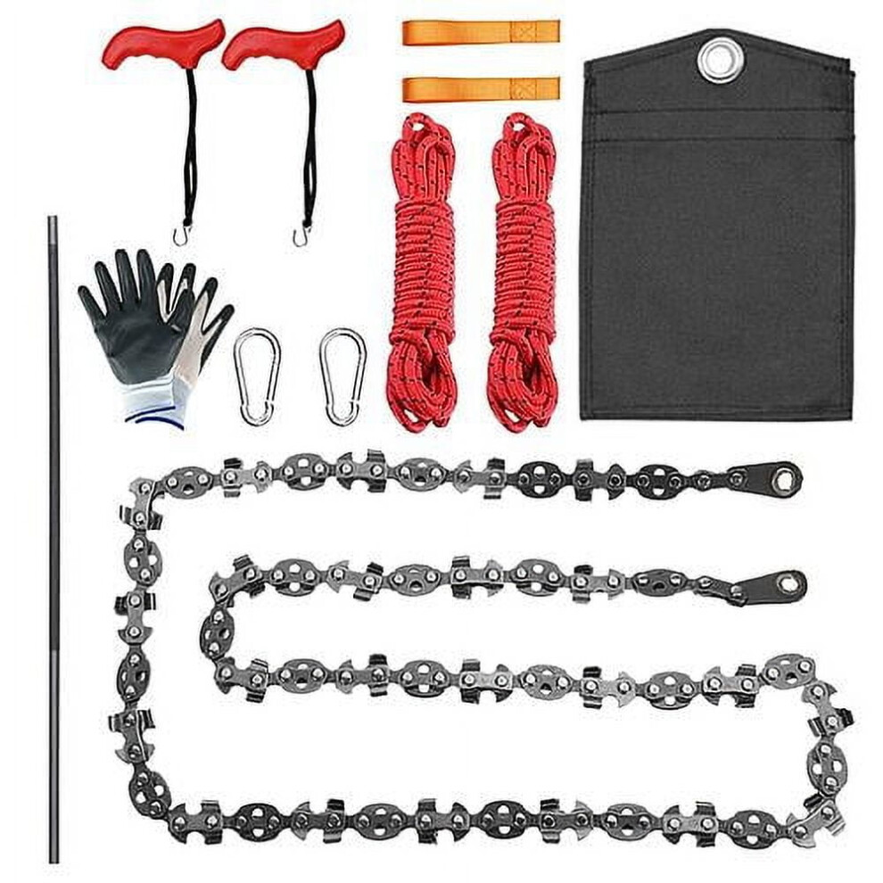 55In 68 Teeth Hand Rope Chainsaw Kit, Compatible With Sharp Blades On Both Side, High Tree Limb Rope Saw With 196In Ropes, Folding Pocket Chainsaw, 9071309622959