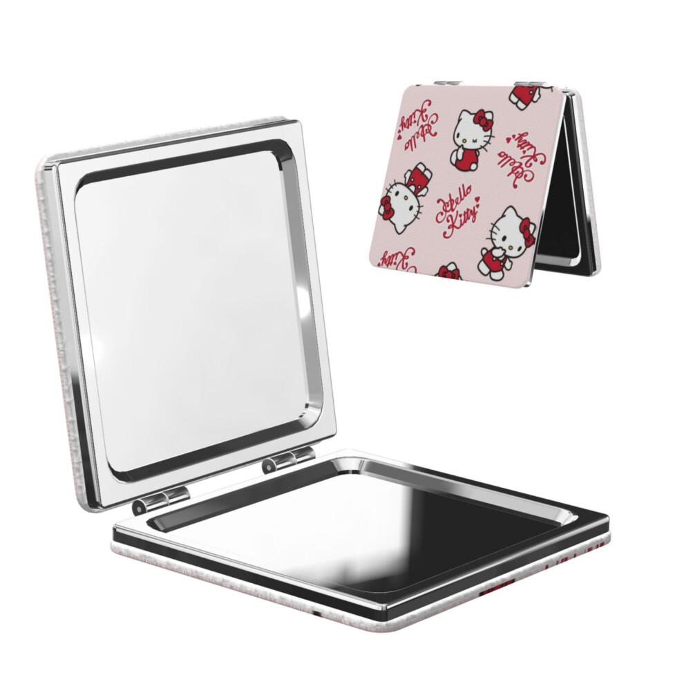Hello Kitty Pocket Mirror, Portable Magnifying Compact Travel Makeup Mirror, 2-Sided Handheld Small Mirror
