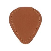 Estuche para púas de guitarra con soporte para teléfono móvil, bolsa de almacenamiento de accesorios de cuero genuino.