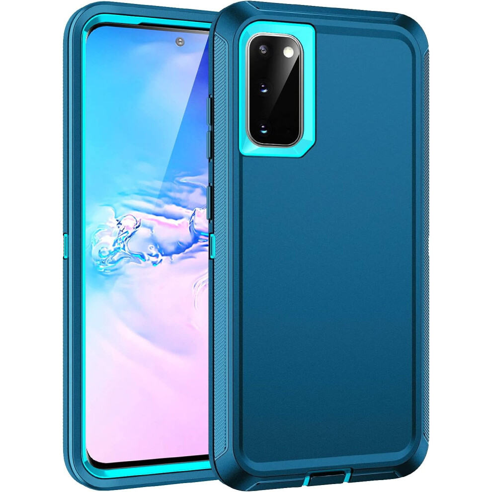 Galaxy S20 5G Case, Shockproof Dustproof 3-Layer Rugged Heavy Duty Full Body Protection Cover For Galaxy S20 6.2", Turquoise Green 9425574721815