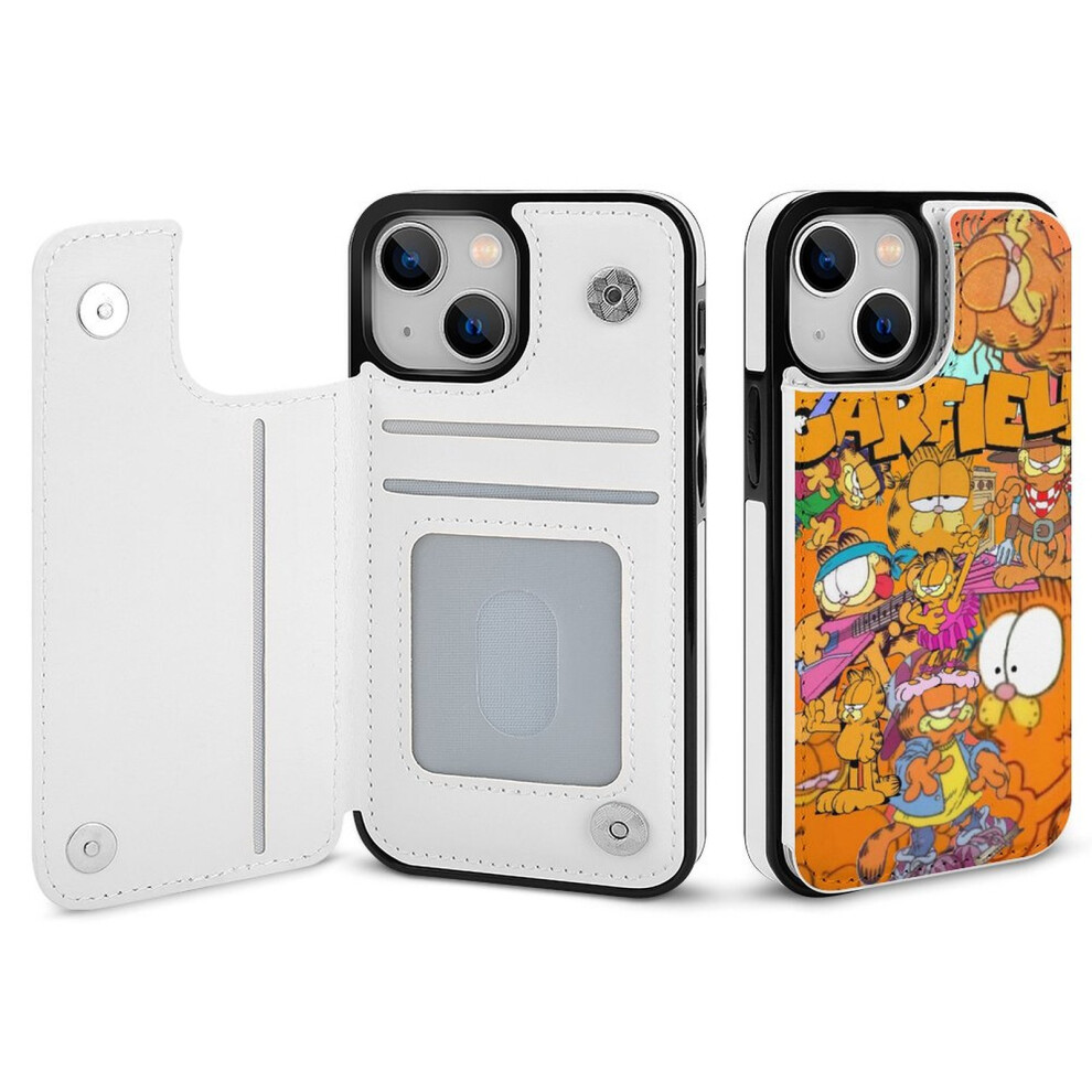 Garfield Compatible Iphone 14 Wallet Case With Card Holder, Pu Leather Flip Cover, Shockproof Magnetic Clasp For Women/Girls 9425574721693