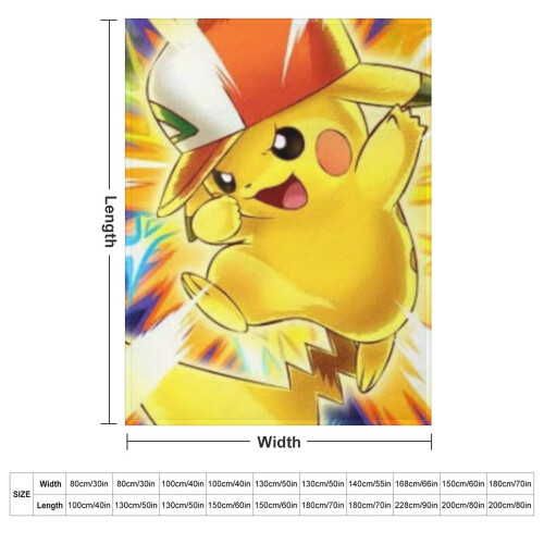 Κουβέρτα Pikachu Queen, απαλή και ελαφριά βελούδινη φανέλα, άνετη για αγόρια και 1