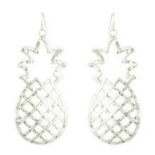 RSAMD Uitgesneden Ananas Oorbellen voor Dames, Holle, Zware Kroonluchter Sieraden - Zilver