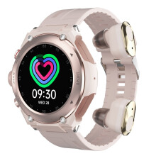 T92 Smartwatch mit Ohrhörern, MP3-Player und Bluetooth – 3-in-1-Fitnessuhr mit 1,28-Zoll-Display (rund) – kompatibel mit kabellosen Ohrhörern
