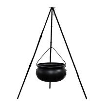Chaudron de sorcière Honeeladyy, décoration d'Halloween, chaudron extérieur de 78 cm avec lumières à minuterie, bol en plastique noir pour
