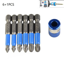 Set di 6 punte per cacciavite antiscivolo Mosiee da 50 mm PH1/PH2/PH3/PZ1/PZ2/PZ3 + 1 anello magnetico