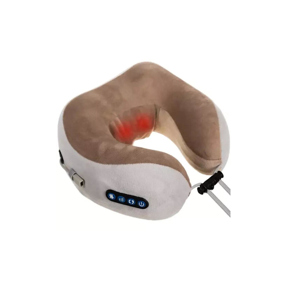 Gray Warming Neck Pillow With Massage - Warms And Massages The Neck