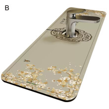 Tapis d'égouttage de robinet en boue de diatomées à motif floral, ultra-absorbant, séchage rapide, anti-éclaboussures, pliable et antidérapant,