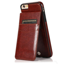 Kompatibel mit iPhone 6 Plus/6s Plus Kartenhalterhülle mit Kreditkartenfach, Premium-Leder, Magnetverschluss und Ständer