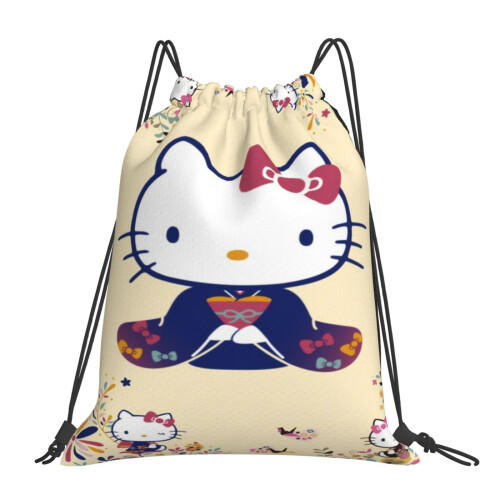 Τσάντες με κορδόνι Hello Kitty, αδιάβροχες, αθλητικές, σακίδια πλάτης, σάκος γιόγκα,