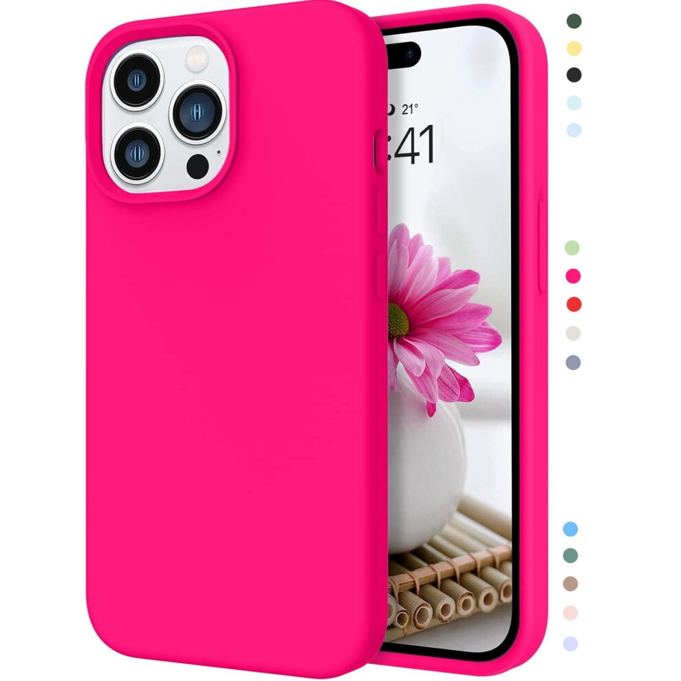 Sumao Designed For Compatible With Iphone 14 Pro Case, Silicone Shockproof Slim Thin Phone Case (Hot ) Pink 9083649904602