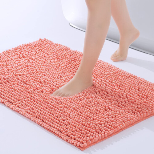 Χαλί μπάνιου Chenille 24"x16,5", Χοντρό, μαλακό, απορροφητικό, αντιολισθητικό, βελούδινο