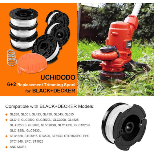 Καρούλι χορτοκοπτικού για χορτοκοπτικά Black and Decker, 6 γραμμές χορτοκοπτικού-Xin 1