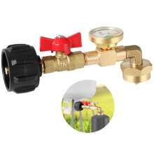 Propane Refill Adapter with Gauge and OnOff Valve, QCC1 Propane Tank Adapter for Camping Grill