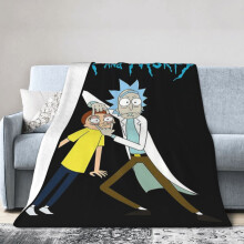 Couvertures Rick et Morty en peluche pour voyage, chambre, salon, canapé, bureau