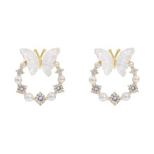 Bentne Jewelry oorknopjes, ronde vlinderoorhangers met een verfijnd design, licht en elegant voor vrouwen