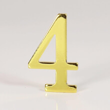 House Door Numbers with 3D Plated Finish, Self Adhesive Metal Sign 5cm for Home and Office