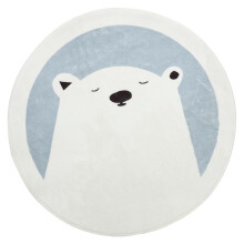 Nursery Play Rug with Adorable Animal Design, Soft NonSlip Round Kids Playmat for Baby Room