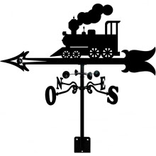 Outdoor Garden Weather Vane Stainless Steel Metal Train Roof Mount Wind Direction Indicator